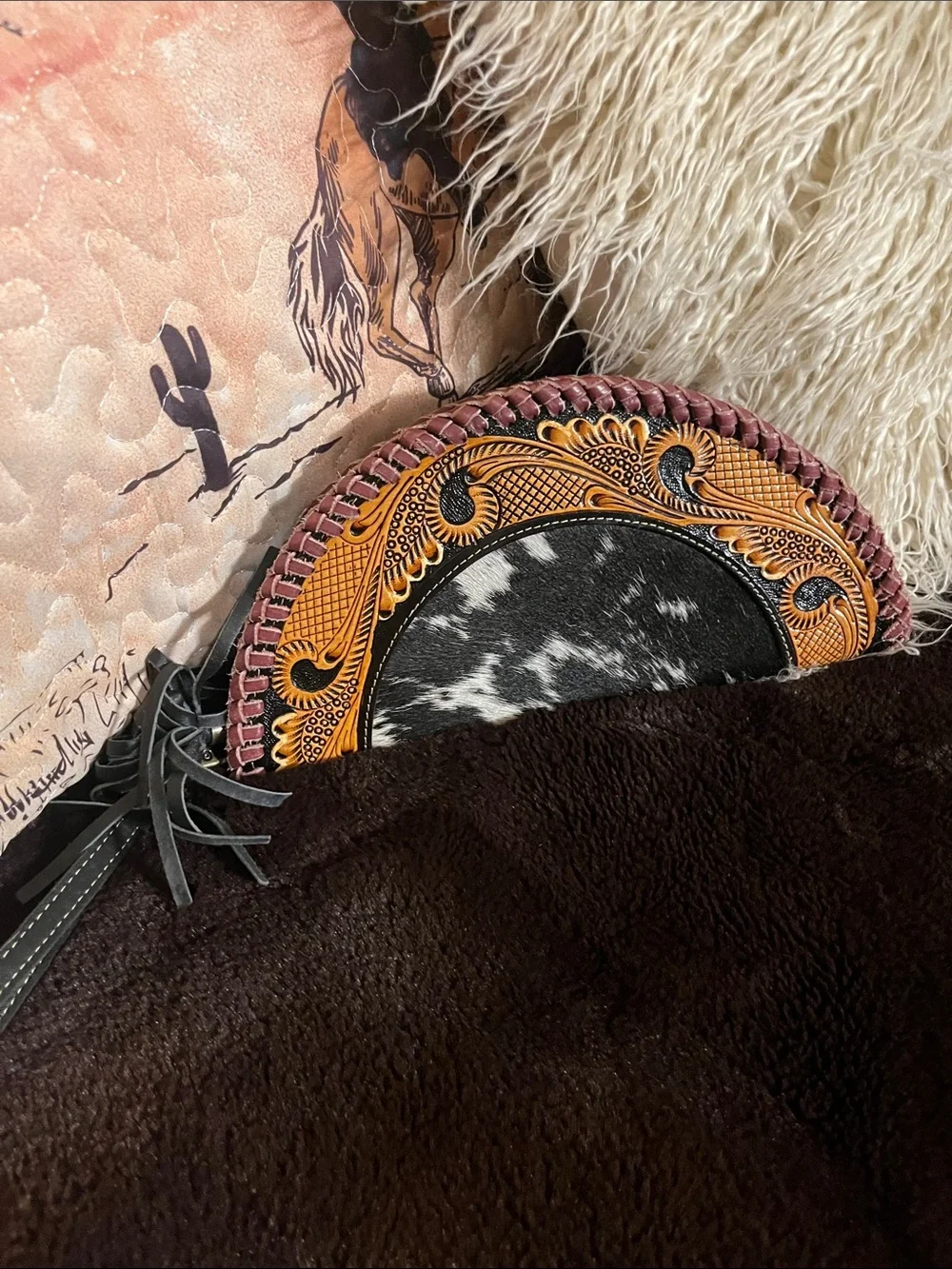 Cowhide taco wallet/wristlet